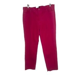 Talbots Women’s Flawless Frayed Hem‎ Corduroy Slim Ankle Pink Pants Petite 12